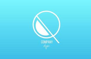 blau-weißes q-Alphabet-Logo-Symbol mit Liniendesign für Unternehmen und Unternehmen vektor