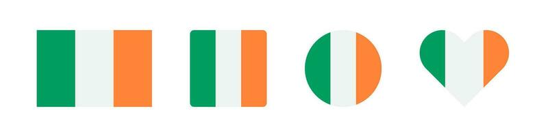 irland ikon. irländsk flagga tecken. nationell bricka symbol. Europa Land symboler. kultur klistermärke ikoner. vektor isolerat tecken.