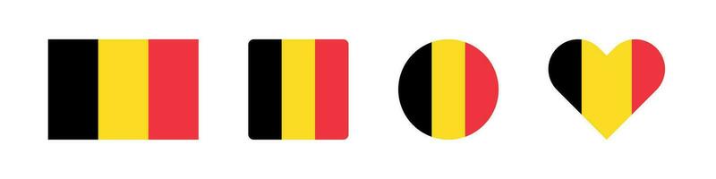 belgien ikon. belgisk flagga tecken. nationell bricka symbol. Europa Land symboler. kultur klistermärke ikoner. vektor isolerat tecken.