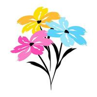 Blumen- Strauß von Bürste Schlaganfälle mit Bürste Textur. Blumen- Muster Hintergrund. Blume Muster zum Baby, Kinder und Kind vektor
