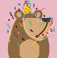 söt björn doodle vektor ikon fest