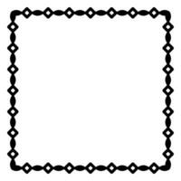 Rand Rahmen Platz Muster. islamisch, indisch, griechisch Motive. geometrisch Frames im schwarz Farbe isoliert auf Weiß Hintergrund vektor