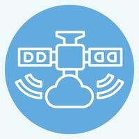 Symbol Wetter Satellit. verbunden zu Satellit Symbol. Blau Augen Stil. einfach Design editierbar. einfach Illustration vektor