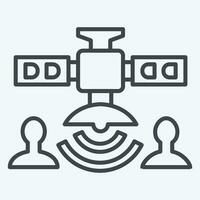 Symbol Kommunikation Satellit. verbunden zu Satellit Symbol. Linie Stil. einfach Design editierbar. einfach Illustration vektor
