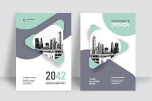 Stadt Hintergrund Business Book Cover Design-Vorlage vektor