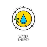 Grün Energie, sauber Wasser Leistung dünn Linie Symbol vektor