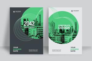 Stadt Hintergrund Business Book Cover Design-Vorlage vektor