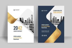 Stadt Hintergrund Business Book Cover Design-Vorlage vektor