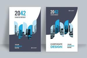 Stadt Hintergrund Business Book Cover Design-Vorlage vektor