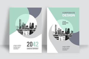 Stadt Hintergrund Business Book Cover Design-Vorlage vektor