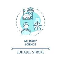 2d editierbar Blau Militär- Wissenschaft Symbol, monochromatisch isoliert Vektor, dünn Linie Illustration Darstellen außerhalb des Lehrplans Aktivitäten. vektor