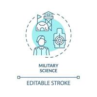 2d redigerbar blå militär vetenskap ikon, enfärgad isolerat vektor, tunn linje illustration representerar extracurricular aktiviteter. vektor