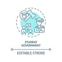 2d editierbar Blau Schüler Regierung Symbol, monochromatisch isoliert Vektor, dünn Linie Illustration Darstellen außerhalb des Lehrplans Aktivitäten. vektor