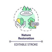 2d editierbar Mehrfarbig Natur Wiederherstellung Symbol, einfach isoliert Vektor, dünn Linie Illustration Darstellen Umwelt Psychologie. vektor