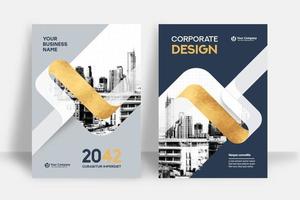 Stadt Hintergrund Business Book Cover Design-Vorlage vektor