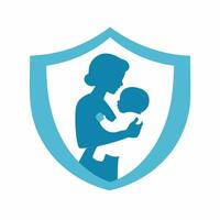 ai generiert perinatal Center gefüllt bunt Logo. Krankenhaus schützen schwanger Frauen und Neugeborene. Design Element. ai Kunst zum korporativ Marke, pädiatrisch Dienstleistungen vektor