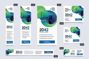 stadsbakgrund företags webb banner mall i flera storlekar. lätt att anpassa till broschyr, årsredovisning, tidning, affisch, företagsreklam, flygblad, webbplats. vektor