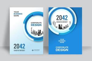 Stadt Hintergrund Business Book Cover Design-Vorlage vektor