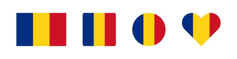 rumänien ikon. rumänska flagga tecken. nationell bricka symbol. Europa Land symboler. kultur klistermärke ikoner. vektor isolerat tecken.
