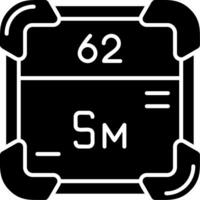 samarium glyf ikon vektor