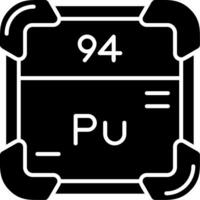 Plutonium Glyphe Symbol vektor