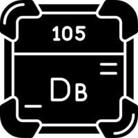 Dubnium Glyphe Symbol vektor