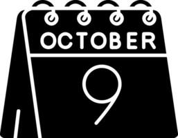9:e av oktober glyf ikon vektor