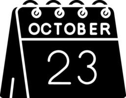 23: e av oktober glyf ikon vektor