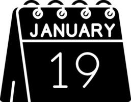 19:e av januari glyf ikon vektor