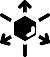 3d Koordinate Achse Glyphe Symbol vektor