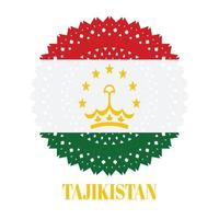 Tadschikistan-Flagge mit elegantem Medaillenverzierungskonzept vektor