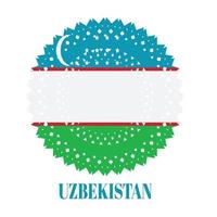 Usbekistan-Flagge mit elegantem Medaillenverzierungskonzept vektor