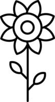 Symbol für die Sonnenblumenlinie vektor