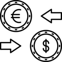 valutaväxling linje ikon vektor
