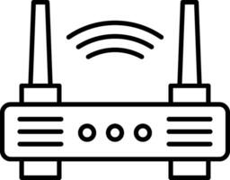 linjeikon för wifi-router vektor