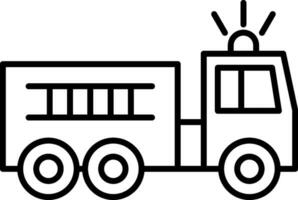 Symbol für die Linie des Feuerwehrautos vektor