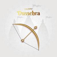 Illustration der glücklichen Dussehra mit goldenem Pfeil und Bogen vektor