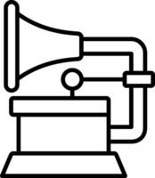 grammofon linje ikon vektor