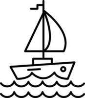 yacht linje ikon vektor