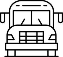 skolbuss linje ikon vektor