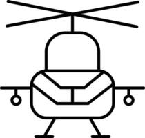 militär helikopter linje ikon vektor