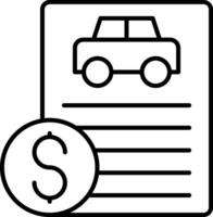 Auto Darlehen Linie Symbol vektor