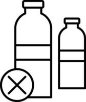 Nein Plastik Flaschen Linie Symbol vektor