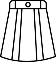 lång kjol linje ikon vektor