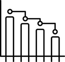 stapeldiagram linje ikon vektor