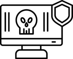 Symbol für die Antivirus-Linie vektor