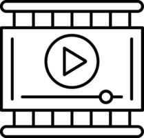 Symbol für die Videoplayer-Linie vektor