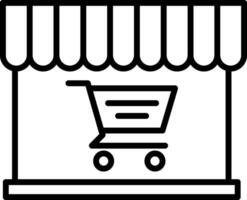 online shopping linje ikon vektor