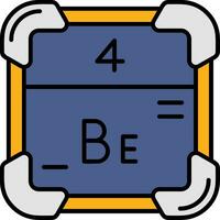 Beryllium Linie gefüllt Symbol vektor