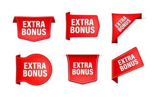 rot Band mit Text extra Bonus. Banner Band Etikette extra Bonus vektor
